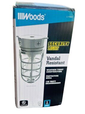 Woods L1706SV Outdoor Security Light Vandal Resistant Weather Tight Grill 150W